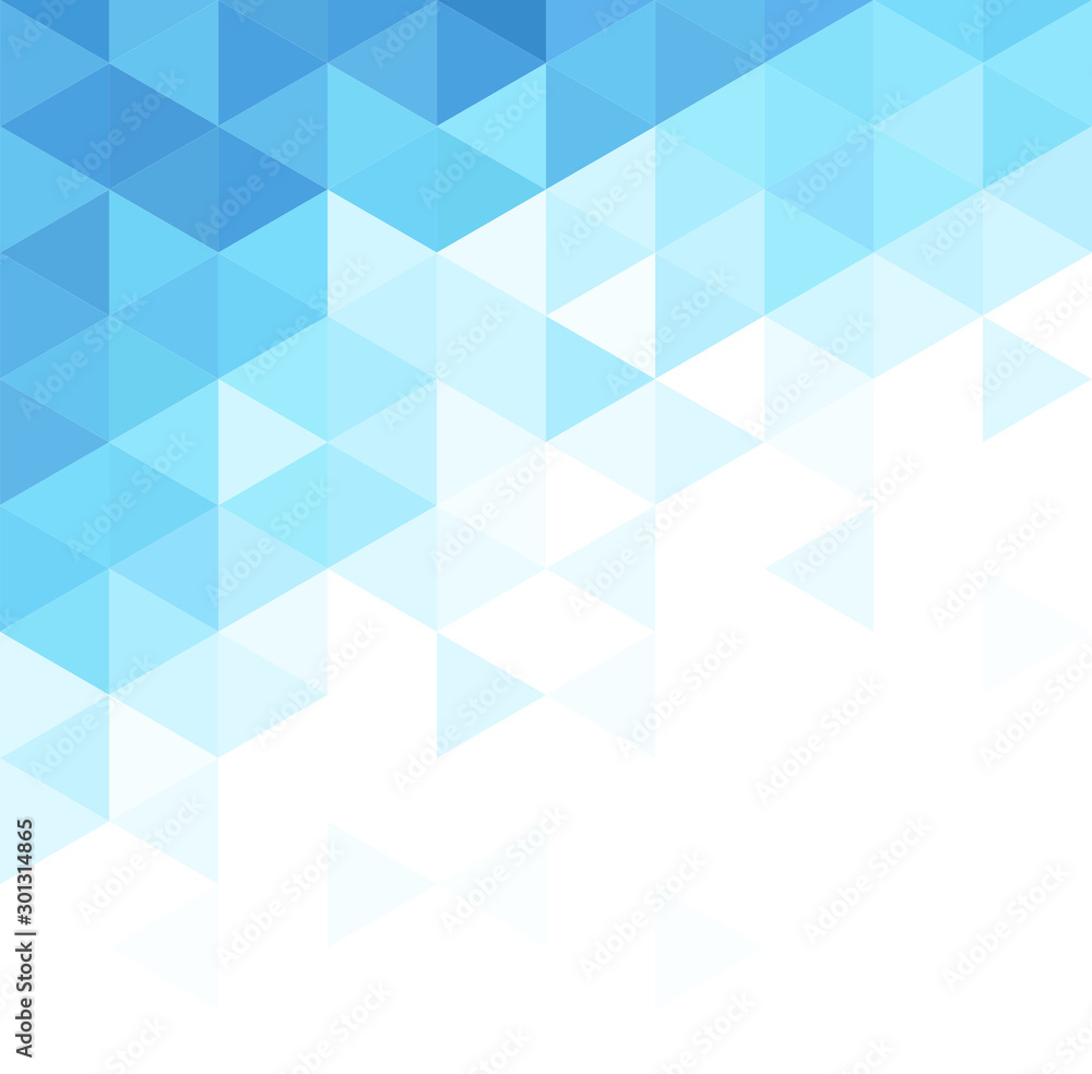 Wall mural abstract triangular background. blue geometric pattern.