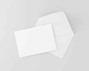 A6 Invitation Card Postcard White Blank Mockup
