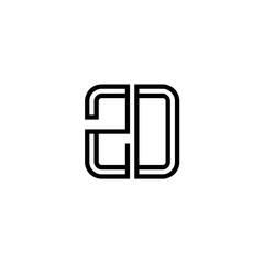 Letter ZD logo icon design template elements