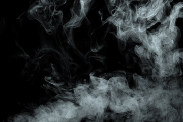 Abstract powder or smoke isolated on black background