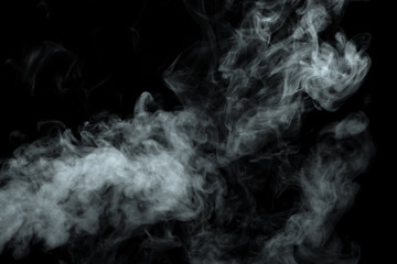 Abstract powder or smoke isolated on black background