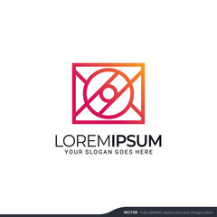 Modern geometric abstract logo design. Editable symbol Vector illustration