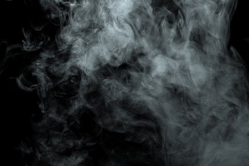 Abstract powder or smoke isolated on black background