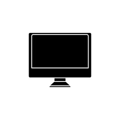 silhouette of computer desktop device isolated icon vector illustration design