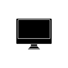 silhouette of computer desktop device isolated icon vector illustration design