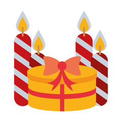 merry christmas gift and candles