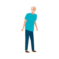 old man elegant avatar character vector illustration design