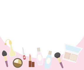 Illustration of a banner for makeup items.