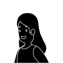 silhouette of beautiful woman avatar character vector illustration design