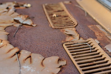 Rusted car body, used as a background image