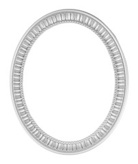 Gray or silver Oval Frame isolated on white with clipping path