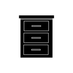 silhouette of wooden drawer furniture isolated icon vector illustration design