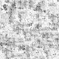 Grunge background black and white. Pattern of scratches, chips, scuffs. Abstract monochrome worn texture. Old dirty surface. Vintage vector clipart