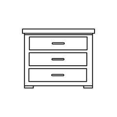 wooden drawer furniture line style icon vector illustration design