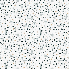 Terrazzo seamless vector pattern . Mosaic in the classical Venetian style on a gray-blue light background .
