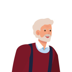 old man elegant avatar character vector illustration design