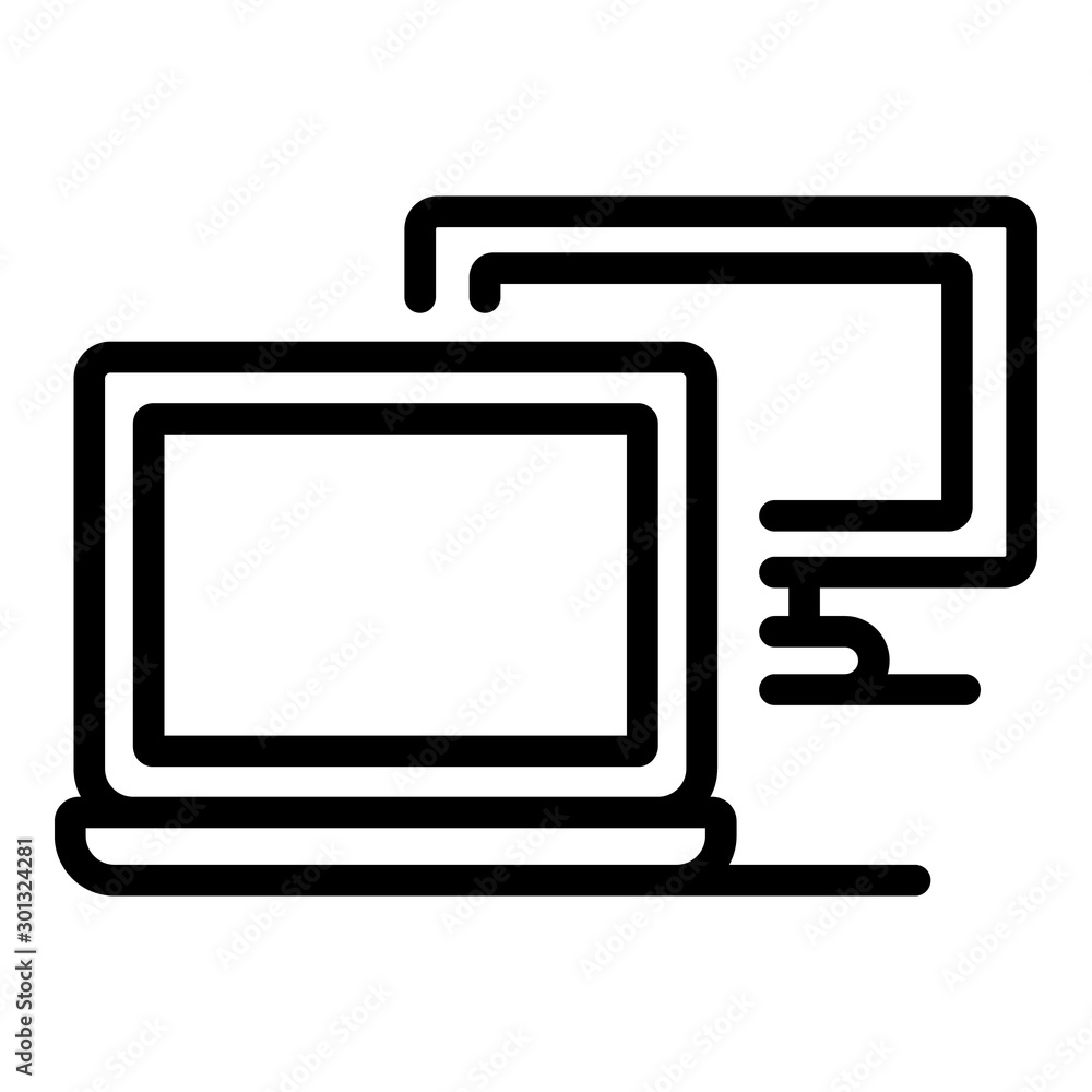 Poster Computer garbage icon. Outline computer garbage vector icon for web design isolated on white background