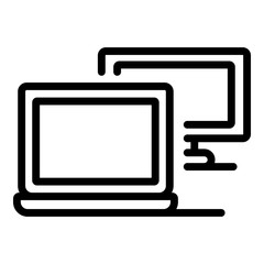 Computer garbage icon. Outline computer garbage vector icon for web design isolated on white background