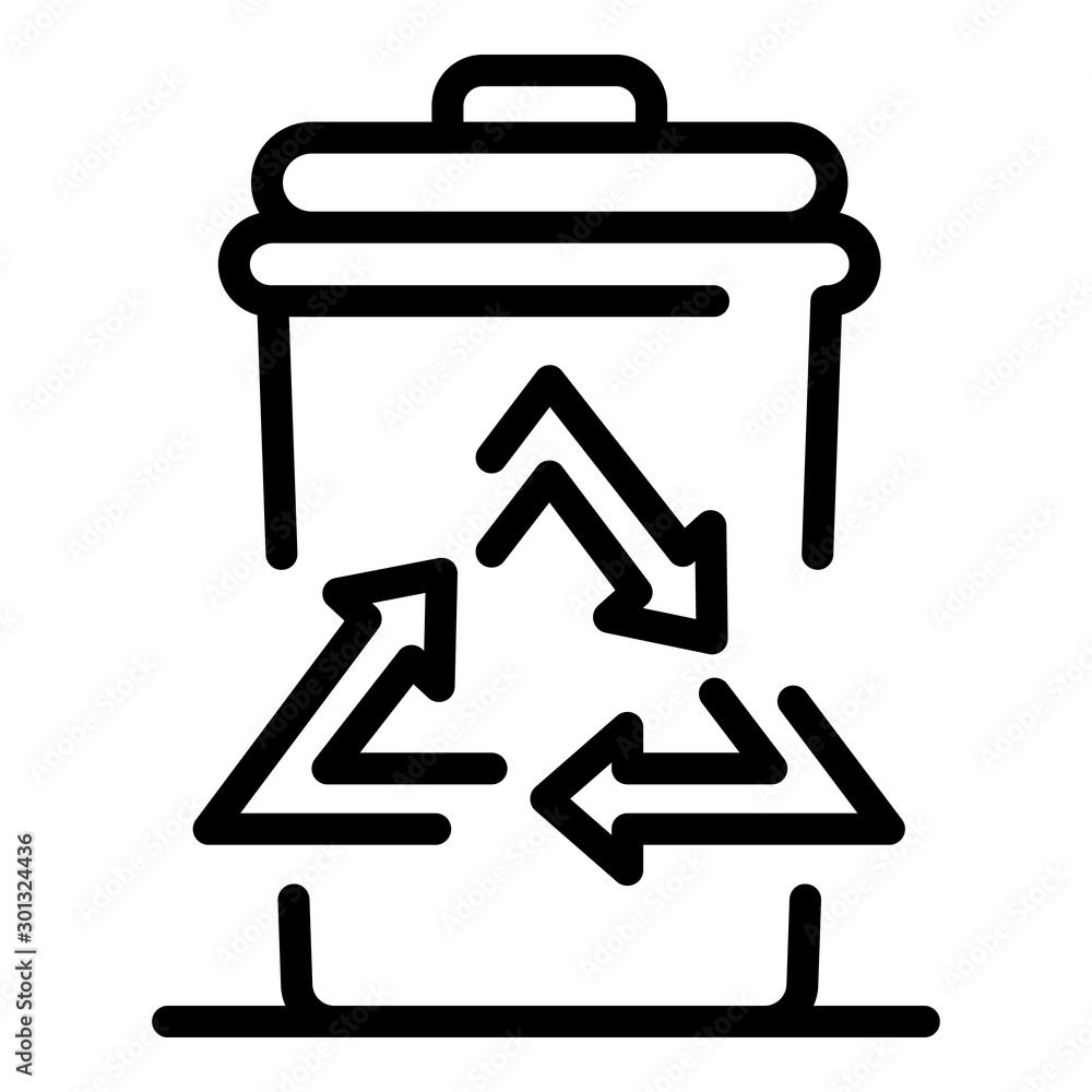 Poster Garbage bin icon. Outline garbage bin vector icon for web design isolated on white background