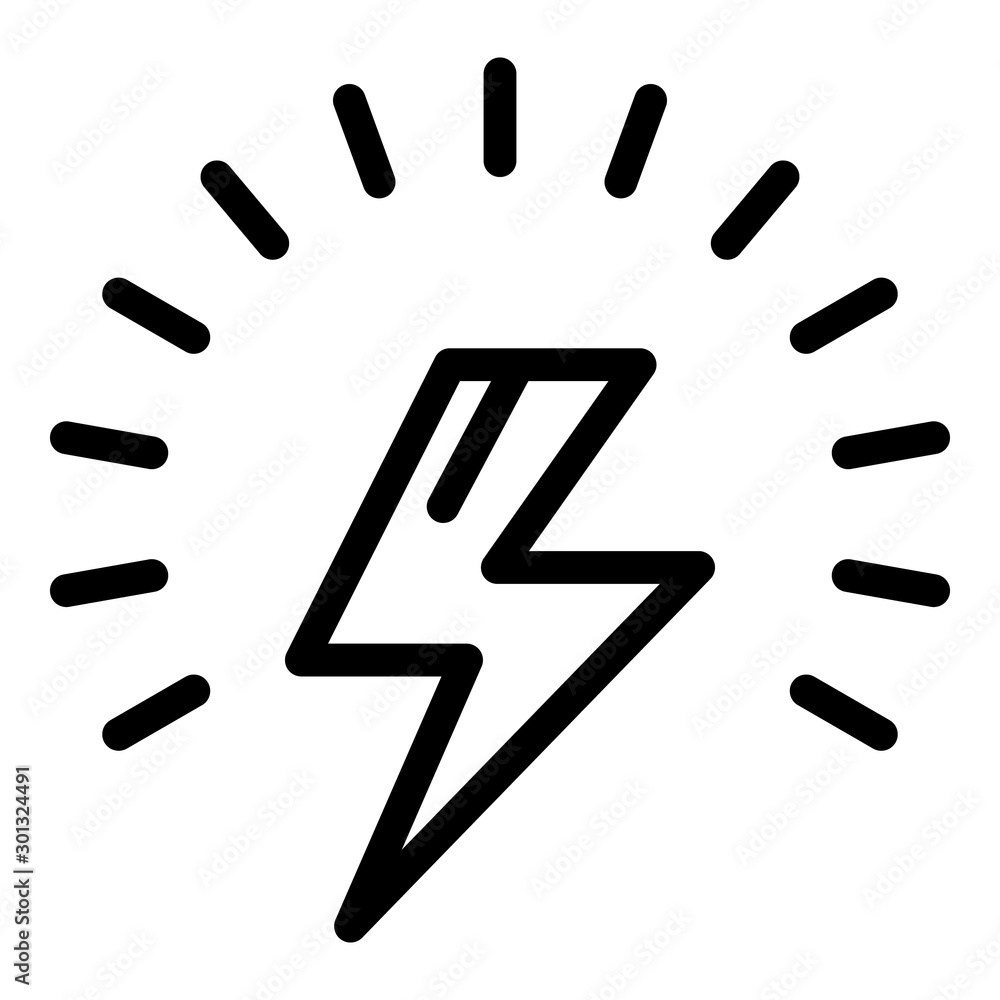 Poster lightning bolt icon. outline lightning bolt vector icon for web design isolated on white background