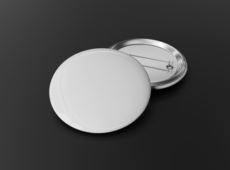 A mockup of two badges on grey background 3D rendering