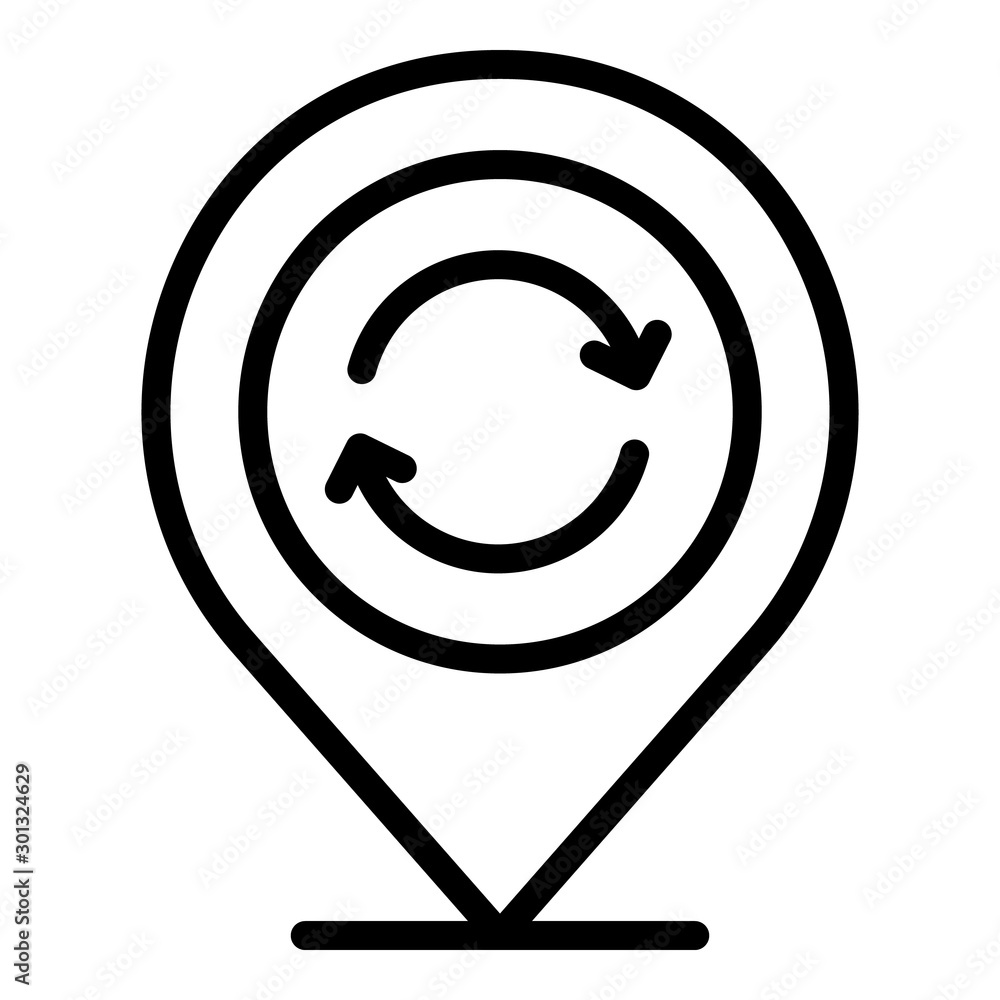 Poster gps location recycle icon. outline gps location recycle vector icon for web design isolated on white