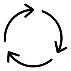 Recycling icon. Outline recycling vector icon for web design isolated on white background