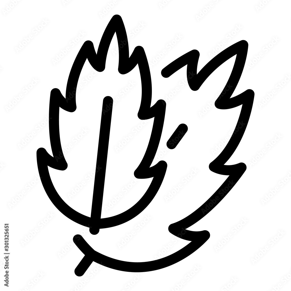 Poster leaf condiment icon. outline leaf condiment vector icon for web design isolated on white background