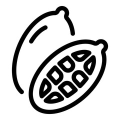 Half cutted nutmeg icon. Outline half cutted nutmeg vector icon for web design isolated on white background