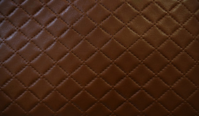 detail of leather background with square pattern, VIP brown leather wallpaper, elegant brown leather texture, element pattern and background, close up of  vintage style leather