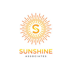 Initial letter s logo with abstract circle line design vector template