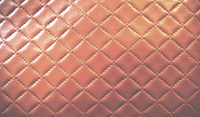 detail of leather background with square pattern, VIP pink gold leather wallpaper, elegant pink gold leather texture, element pattern and background, close up of  vintage style leather