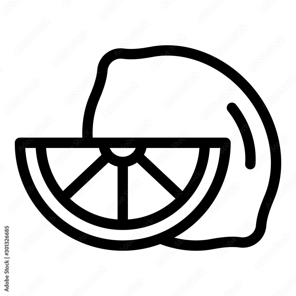 Poster slice lemon icon. outline slice lemon vector icon for web design isolated on white background