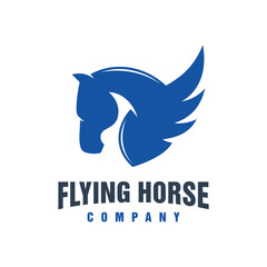 Flying horse animal logo design