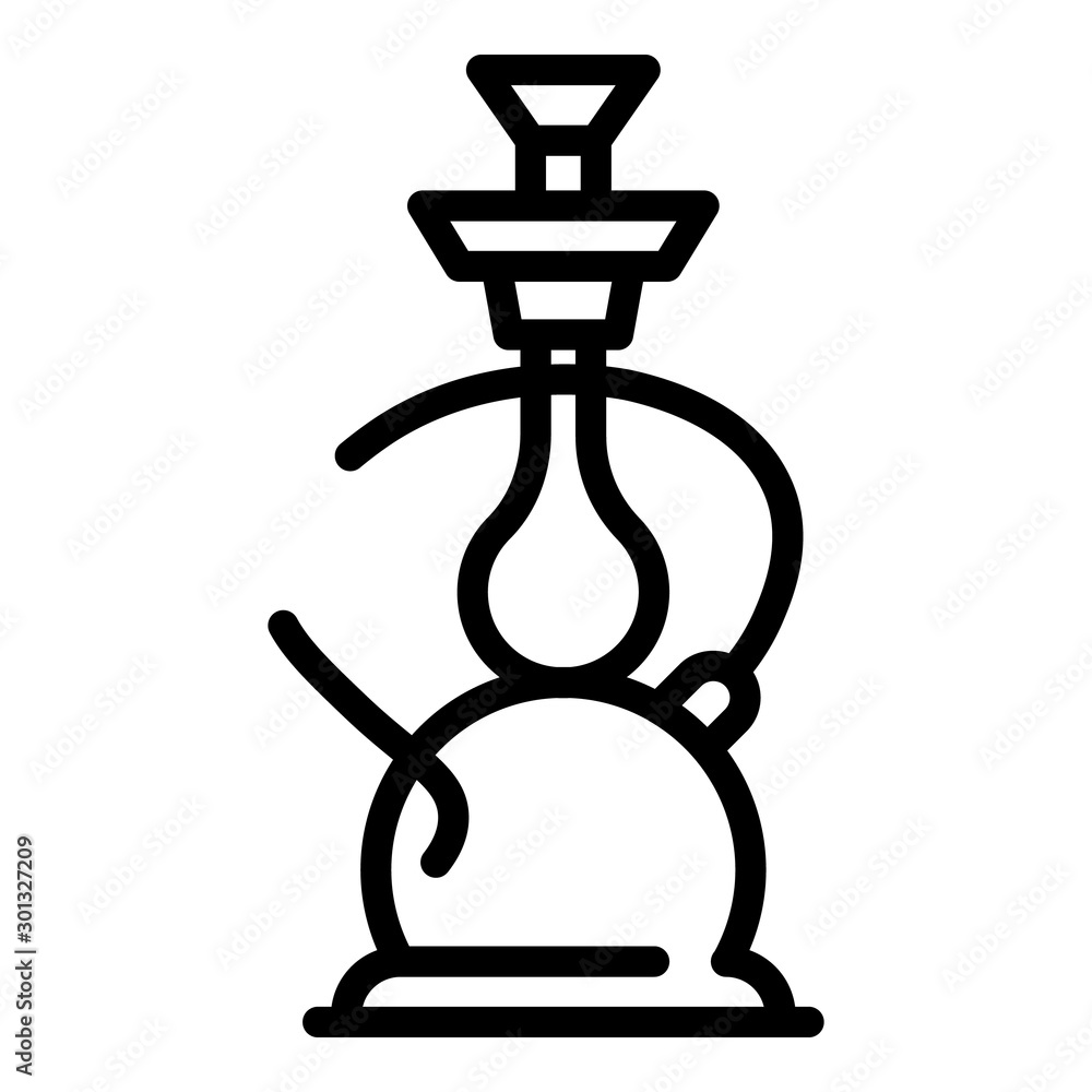 Poster hookah icon. outline hookah vector icon for web design isolated on white background