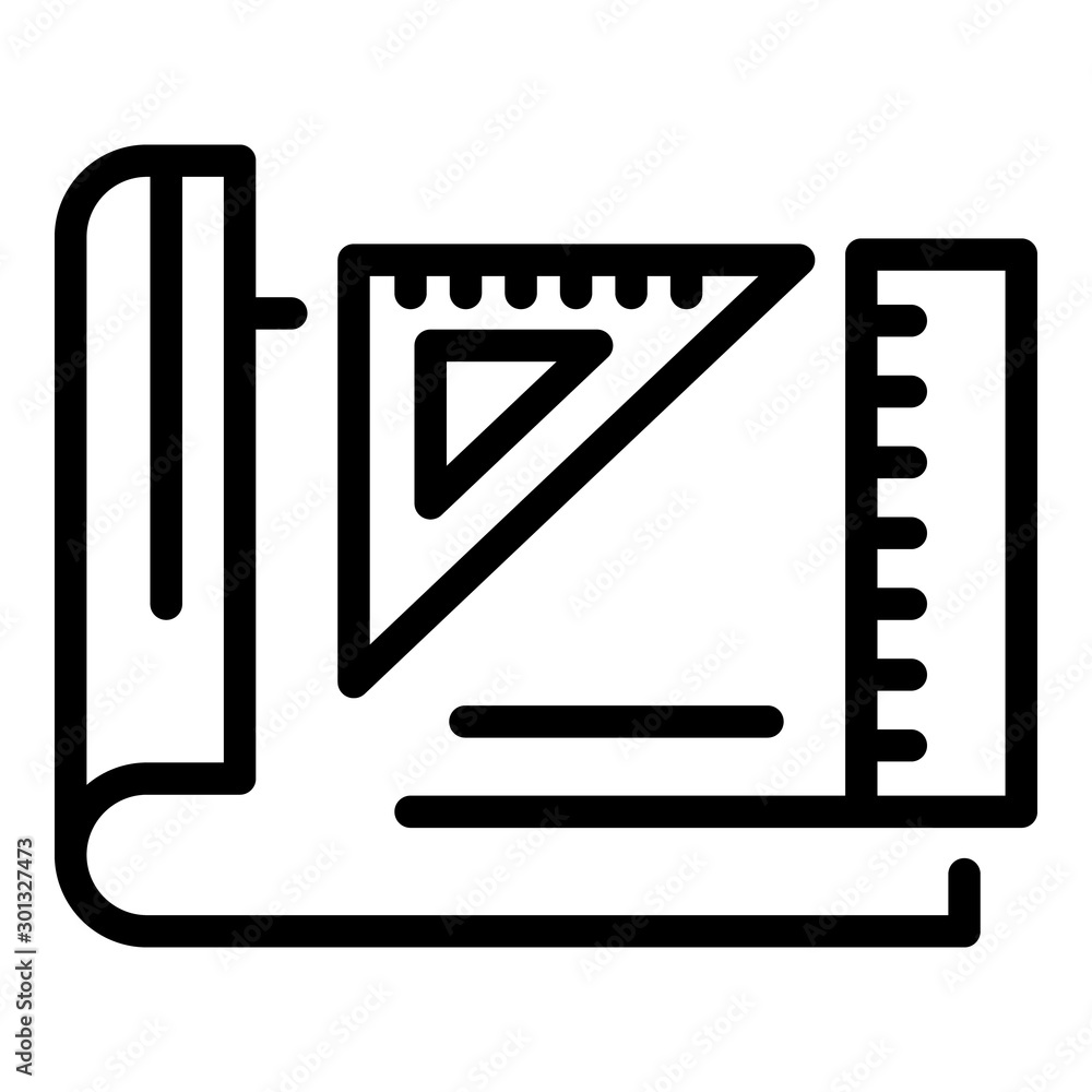 Poster editor ruler icon. outline editor ruler vector icon for web design isolated on white background
