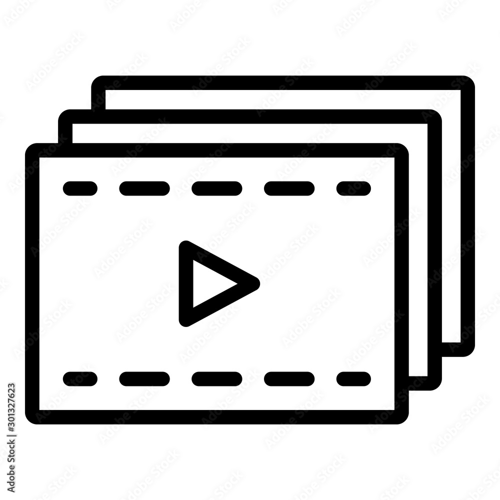 Aufkleber Video editor icon. Outline video editor vector icon for web design isolated on white background