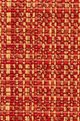 real organic red linen fabric texture background