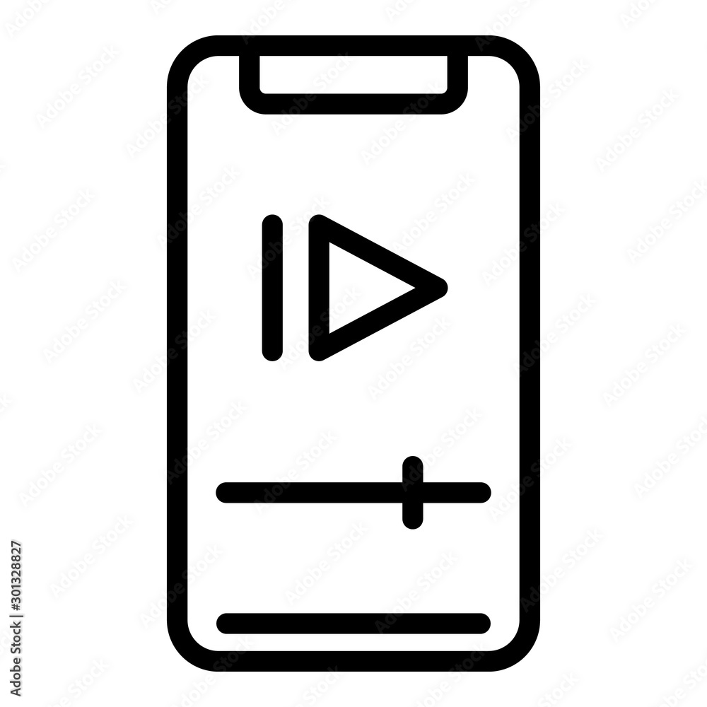 Poster smartphone music player icon. outline smartphone music player vector icon for web design isolated on