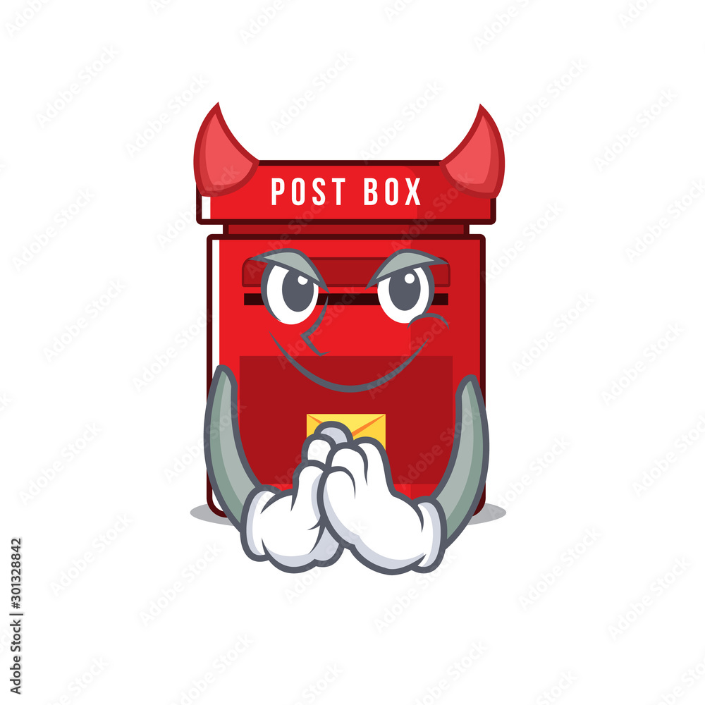 Sticker vector mailbox with a the devil mascot