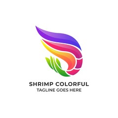 Shrimp Colorful Design concept Illustration Vector Template