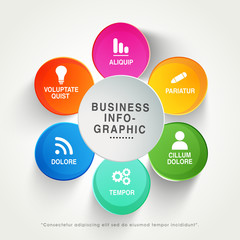 Colorful infographic circles for Business.