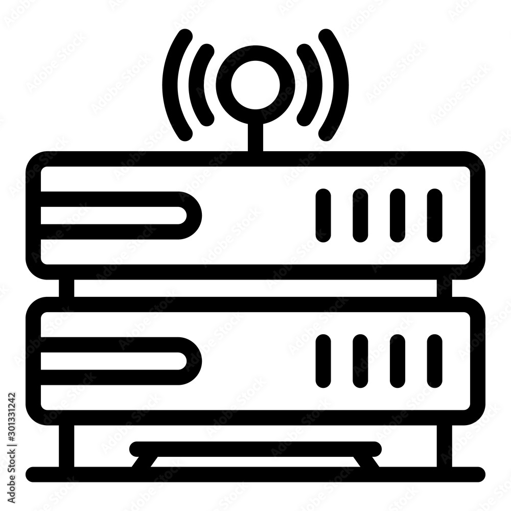 Poster remote server icon. outline remote server vector icon for web design isolated on white background