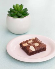 Almond brownie chocolate cake