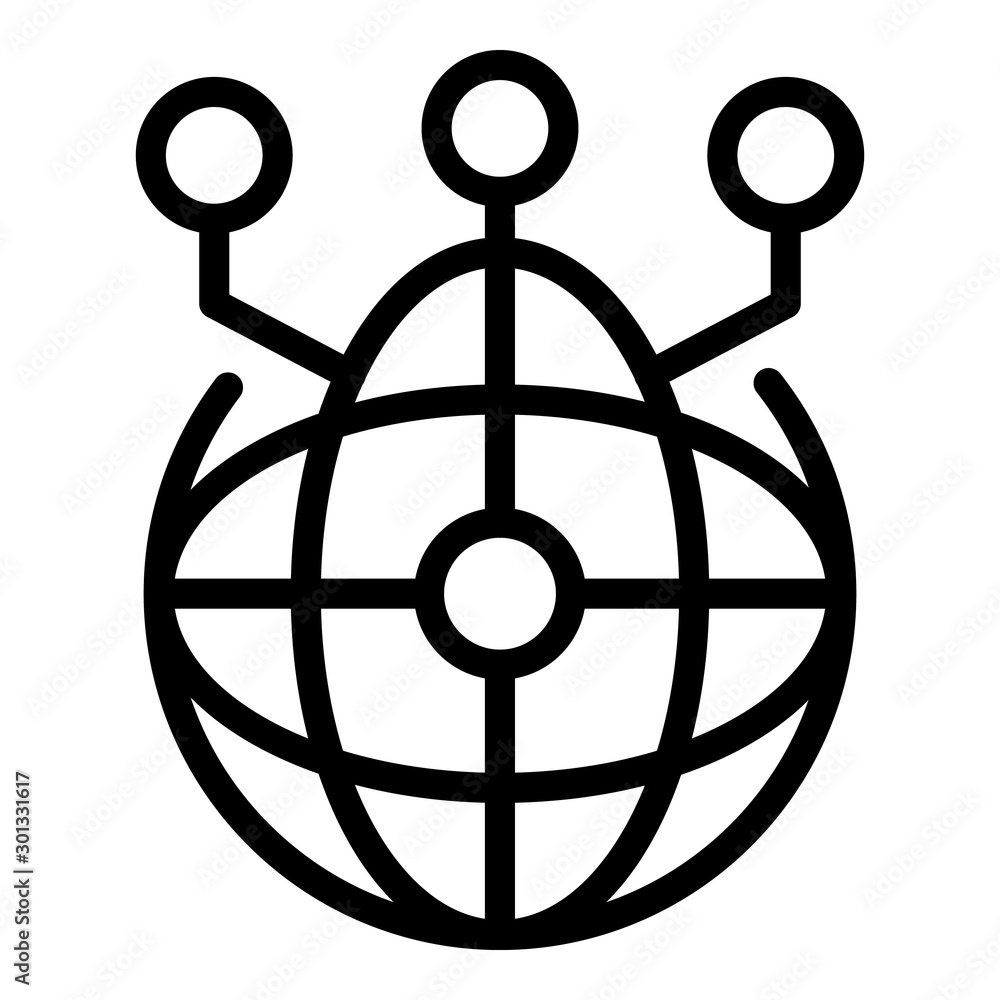 Poster global connection icon. outline global connection vector icon for web design isolated on white backg