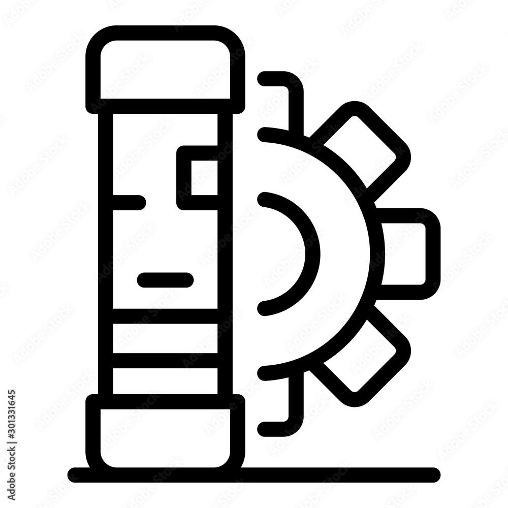 Poster server and gear icon. outline server and gear vector icon for web design isolated on white backgroun