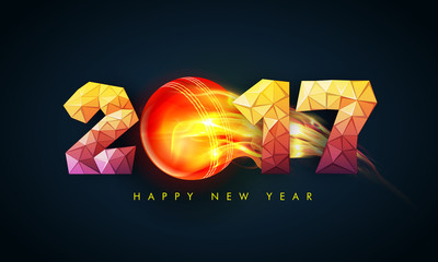 Creative abstract text 2017 for New Year.