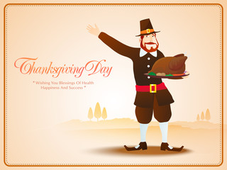 Pilgrim man for Thanksgiving Day celebration.