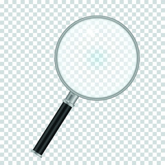 magnifying glass isolated on checkered background