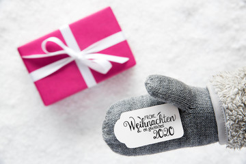 Label With German Calligraphy Frohe Weihnachten Und Ein Glueckliches 2020 Means Merry Christmas And...